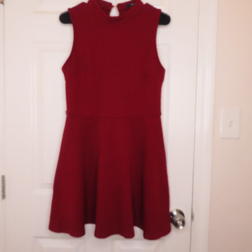 Burgundy Mock Neck dress